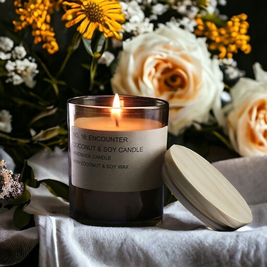 Aromatic Soy Candle in Jar with Coconut Scent
