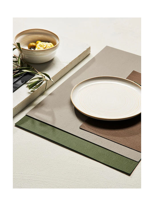 ASA Selection Platzdeckchen Künstliches Leder Braun 46x33cm 1Stück