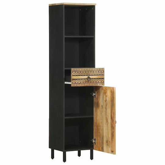 vidaXL 4018650 Στήλη Μπάνιου Δαπέδου 38x33.5x160cm Μαύρη