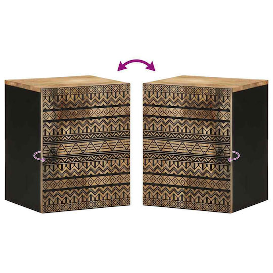 vidaXL Holz Badezimmerschrank B38xT33.5xH48cm Schwarz