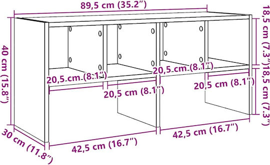 Entry Furniture with Shoe Rack & Wardrobe White 89.5x30x40cm