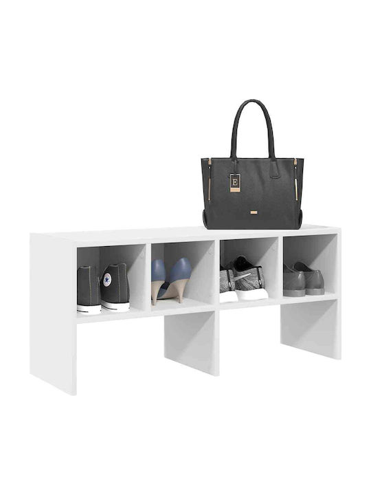 Entry Furniture with Shoe Rack & Wardrobe White 89.5x30x40cm