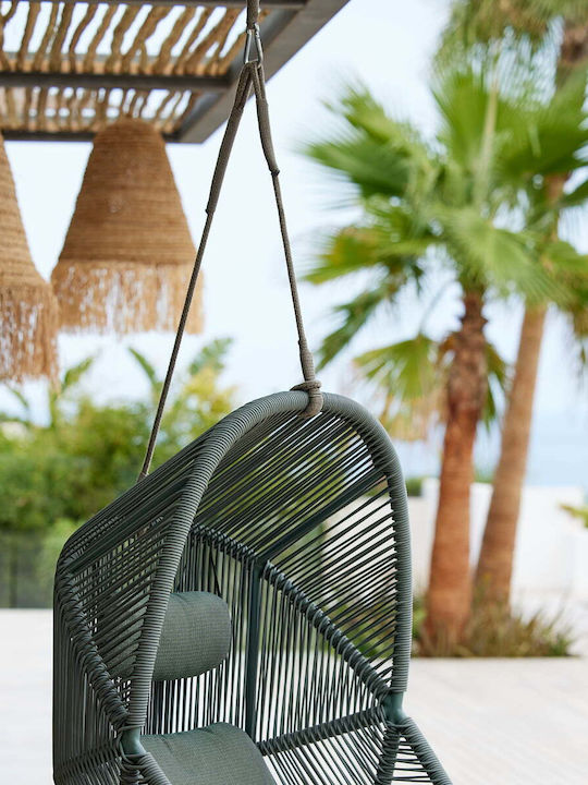 Hive Weave Leagăn suspendat fotoliu cu pernă Aluminiu Verde L87xL87xH124cm