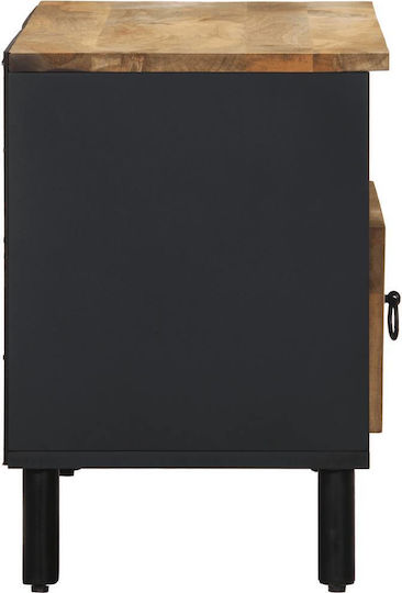 TV Stand Made of Solid Wood Black M80xD33.5xH46cm