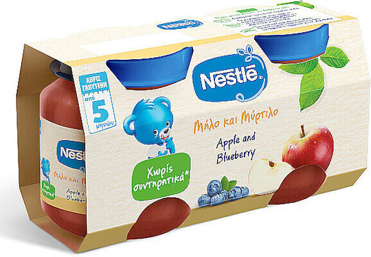 Nestle Fruit puree Apple & Blueberry with Flavor Apple & Blueberry 250gr for 5+ Months
