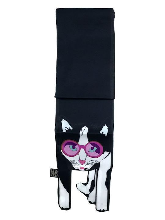 Brims and Trims Women's Scarf Black and White/Cat