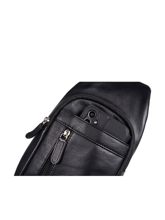 Leather Men's Bag Sling Black