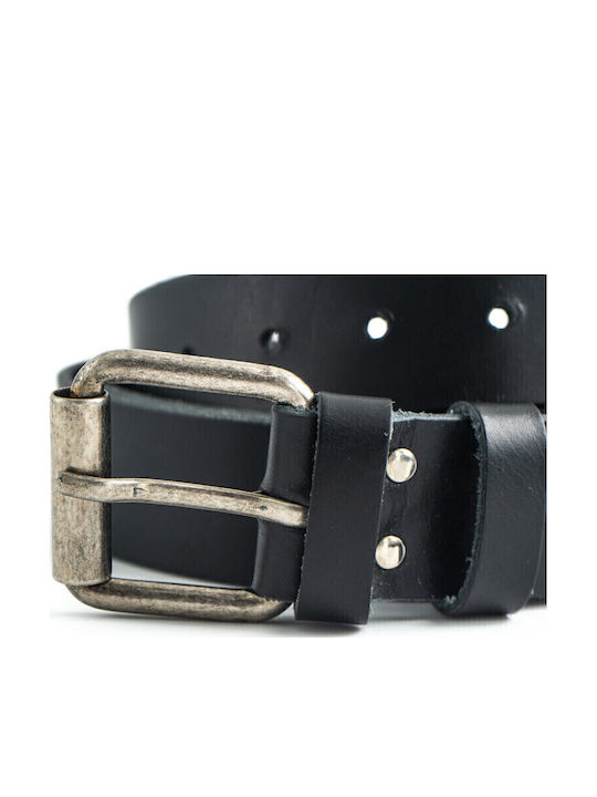 Breit Herren Gürtel Leder Schwarz