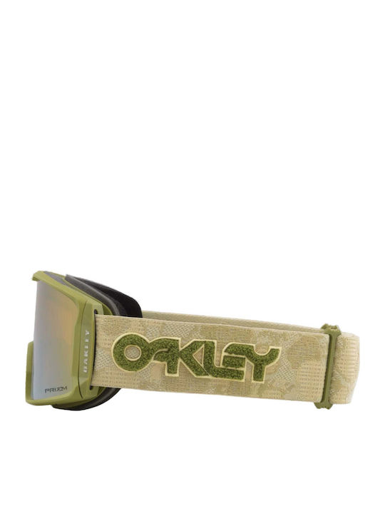 Oakley Line Miner L Μάσκα Σκι & Snowboard Ενηλίκων Πράσινη με Φακό Polarized σε Πράσινο Χρώμα