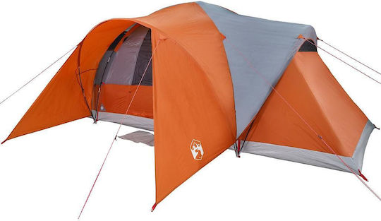 vidaXL Camping Tent Tunnel Gray 3 Seasons for 6 People 494x370x190cm Grey/Orange