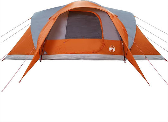 vidaXL Camping Tent Tunnel Gray 3 Seasons for 6 People 494x370x190cm Grey/Orange