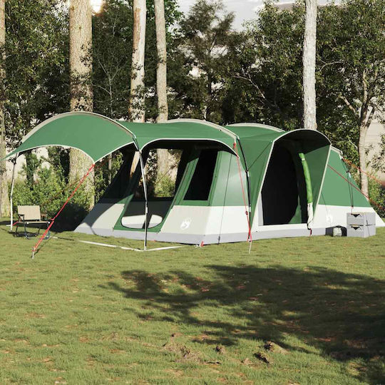 vidaXL Camping Tent Tunnel Green for 5 People 595x330x203cm