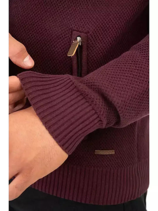 Ανδρική Ζακέτα Πλεκτή Aubergine