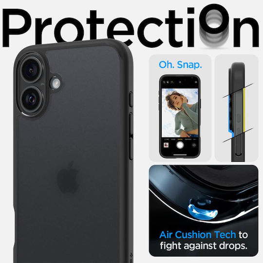 Spigen Ultra Hybrid Back Cover Plastic 2mm Frost Black (iPhone 16)