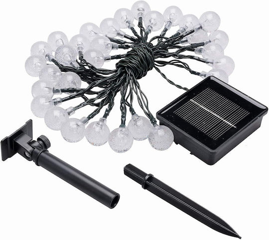 Ghirlandă Solară 20 LED RGB IP44 4.85m Cablu Negru
