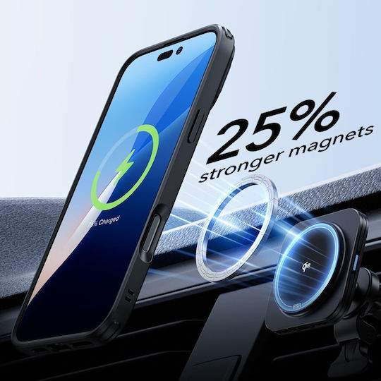 ESR Classic Hybrid Kickstand Halolock Magsafe & Tempered Glass Back Cover Plastic / Silicone 0.3mm Black (iPhone 16 Pro)