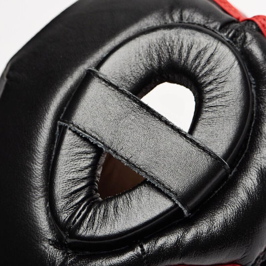 Leone Full Cover Adult Full Face Boxing Headgear Leather Black
