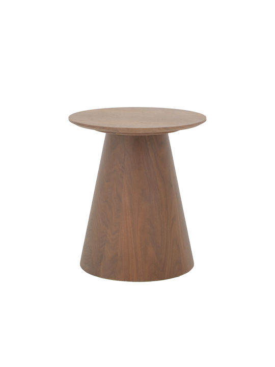 Round Side Table Kayano Wooden Walnut 2pcs L43xW43xH52cm.