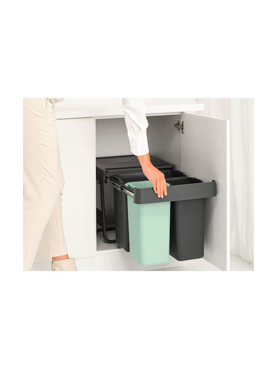 Brabantia Brabantia Mülleimer Sort & Go Kunststoff Dunkelgrau & Jadegrün 40,4x39,6x48,1cm