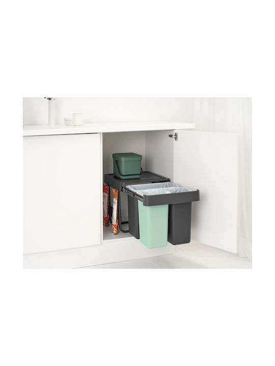 Brabantia Brabantia Mülleimer Sort & Go Kunststoff Dunkelgrau & Jadegrün 40,4x39,6x48,1cm