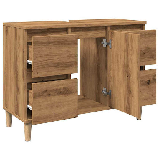 vidaXL Waschtisch ohne Waschbecken L80xB33xH60cm Oaks