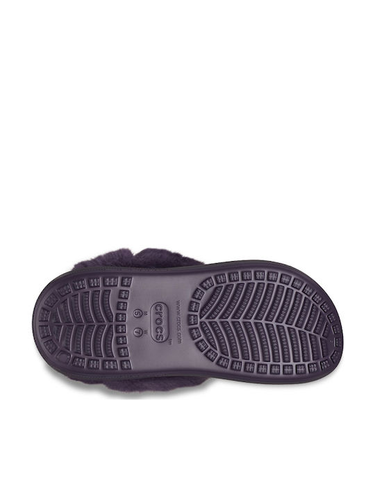 Crocs Furever Crush Дамски Клоги с козина Лилав