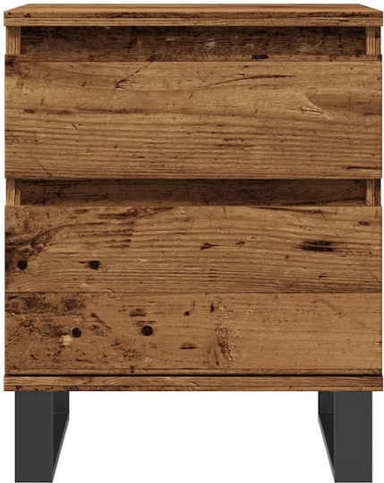 Noptiere Metalice Old wood 2buc 40x35x50cm