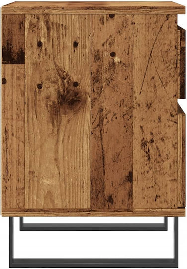 Noptiere Metalice Old wood 2buc 40x35x50cm