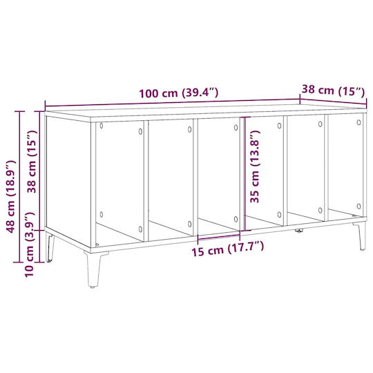vidaXL Hi-Fi Furniture Brown 38x100x48cm