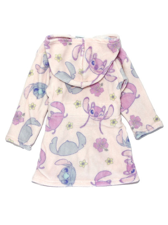 Disney Kids' Robe Winter Fleece Coral, Pink, Light Pink Lilo Stitch
