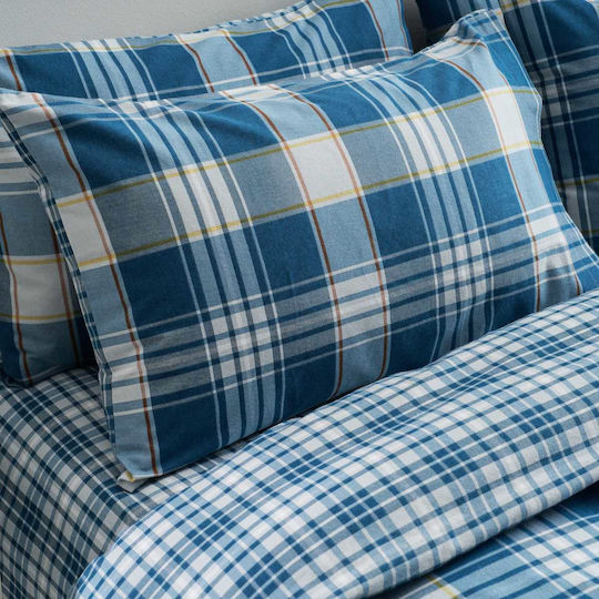 Vesta Home Σετ Παπλωματοθήκη Βαμβακερή 170x240cm Μονή με Μαξιλαροθήκη Oslo Μπλε
