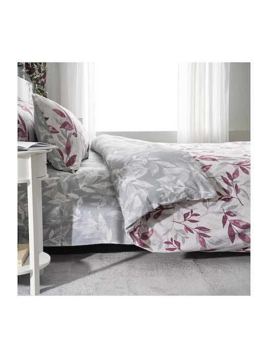 Vesta Home Cotton Duvet Cover Set 230x240cm Double With 2 Pillowcases Aspa Purple
