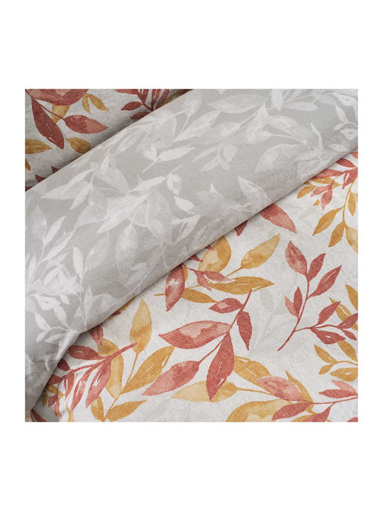 Vesta Home Set Cotton Duvet Cover 170x240cm Single with Pillowcase Aspa Orange