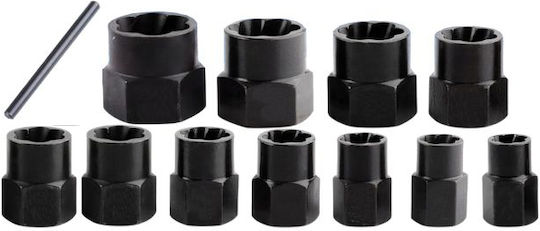 Impact Socket Set 1/2" Bit 12 Elements Kraft&dele Kd11792