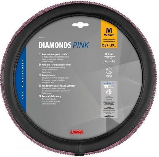 Lampa Car Steering Wheel Cover with Diameter 37-39cm made of Leatherette Pink