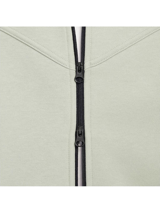 Полар Детски Суичър Жилетка с Качулка и Джобове Зелен Sportswear Tech