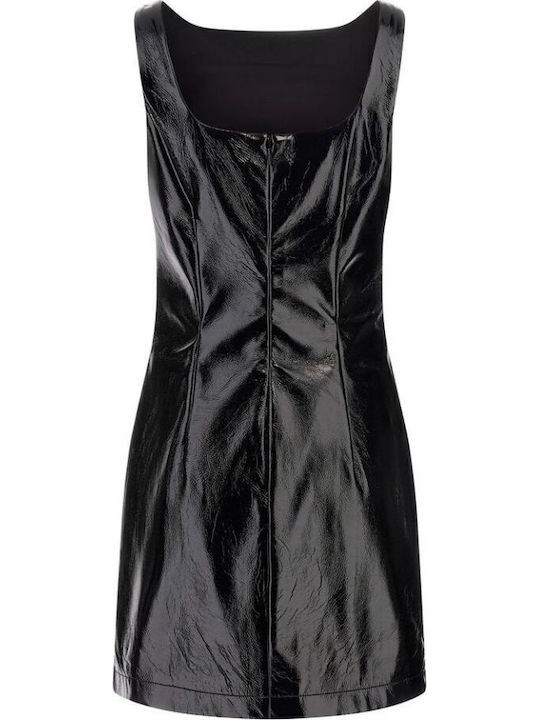 Laurie Mini Evening Leather Dress Black