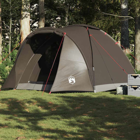 vidaXL Camping Tent Igloo Brown 3 Seasons for 2 People