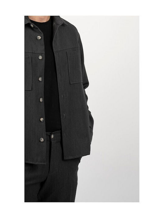 Μακρυμάνικo Overshirt Ανθρακί