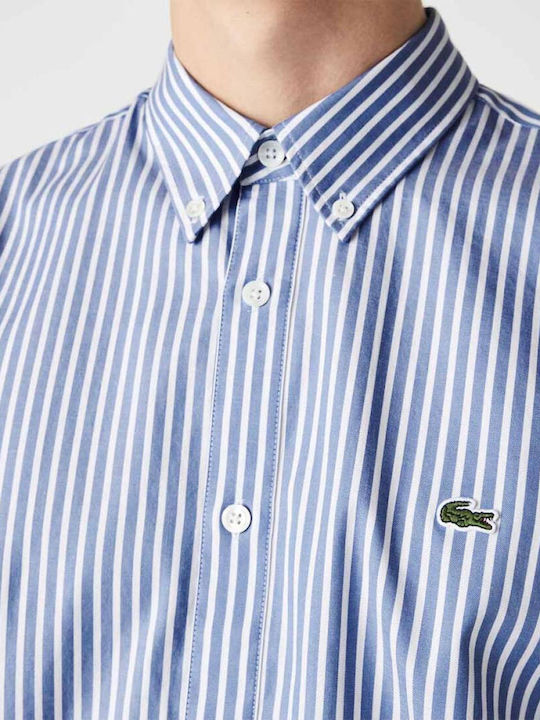 Long-sleeved Cotton Shirt Striped White