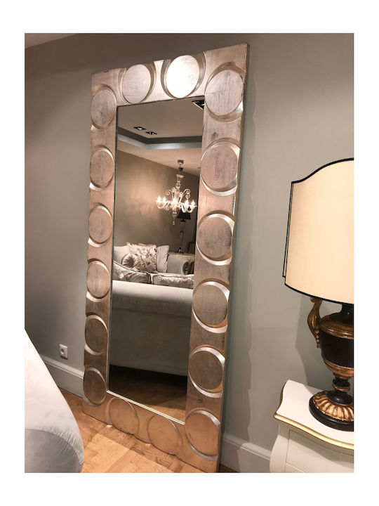 Casa Vogue Καθρέπτης με Ασημί Ξύλινο Πλαίσιο 206x95cm
