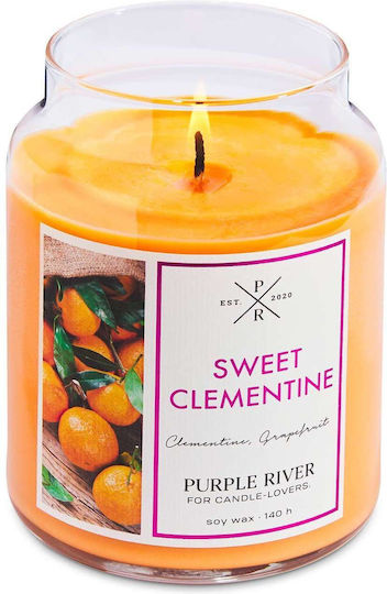 Purple River Αρωματικό Κερί Σόγιας σε Βάζο Πορτοκαλί 623gr