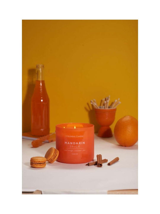 Lumânare Lumânare parfumată Lumânare 3 fitiluri Recipient din sticlă Mandarin Spice 411 Line Pop Color