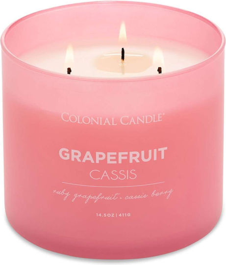 Κερί Αρωματικό 3 Φυτίλια Γυάλινο Δοχείο Grapefruit Cassis 411 Γραμ Pop Color