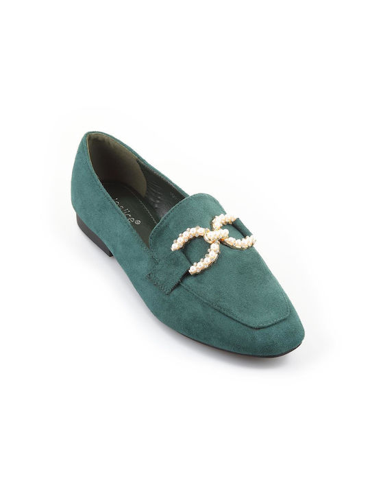 Fshoes Women's Moccasins in Green Color