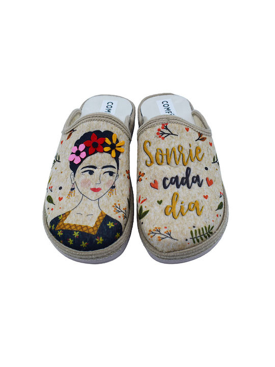 Frida Anatomical Women's Slippers Beige