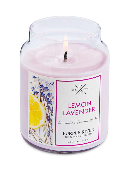 Aromatic Candle Lemon Lavender A916 10x18cm 623gr Pink Purple River Soy Candle
