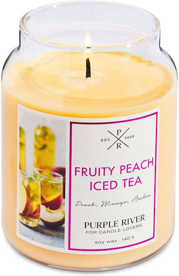 Aromatic Candle Fruity Peach Iced Tea A925 10x18cm 623gr Orange Purple River Soy Candle
