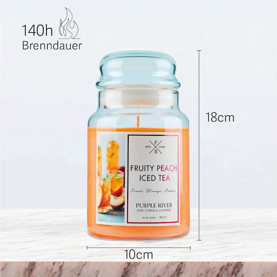 Aromatic Candle Fruity Peach Iced Tea A925 10x18cm 623gr Orange Purple River Soy Candle