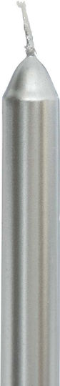 Atmosphera Aromatisches Kerze Satin Kegel Silber 25cm 4Stücke